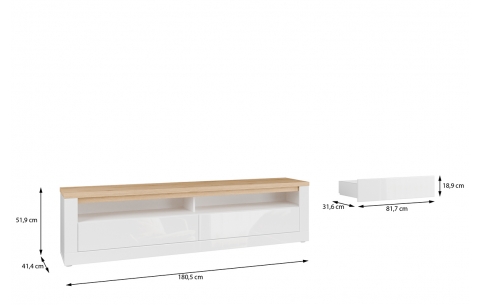 DURAOAK DURAOAK FORTE MEBLE TV ir audio spintelė