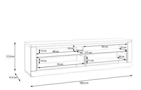 DURAOAK DURAOAK FORTE MEBLE TV ir audio spintelė