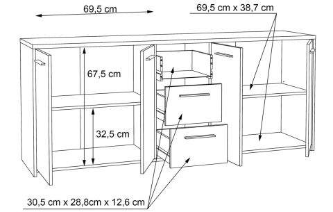 FINPILVI01-120 PILVI FORTE MEBLE Komoda